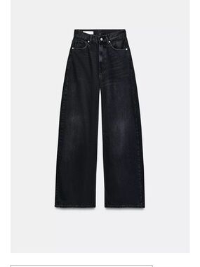 Zara Black Wide-Leg High-Rise Jeans